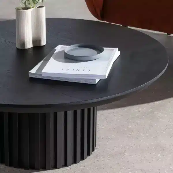 The Black Simple Round Coffee Table